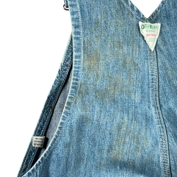 Vintage OshKosh BGosh Overalls Mens 34x30 Blue Denim Vestbak Sanforized USA 60s - Picture 10 of 15
